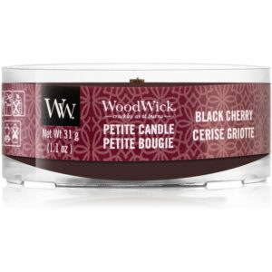 Woodwick Black Cherry viaszos gyertya fa kanóccal 31 g Woodwick