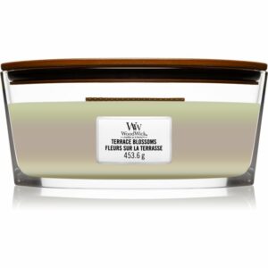 Woodwick Trilogy Terrace Blossoms illatos gyertya fa kanóccal (hearthwick) 453