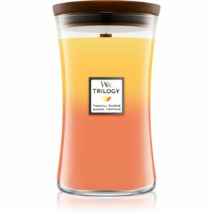 Woodwick Trilogy Tropical Sunrise illatos gyertya fa kanóccal 610 g Woodwick