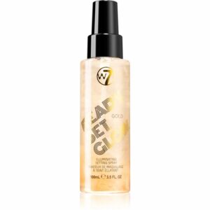 W7 Cosmetics Ready/Set/Glow élénkítő fixáló spray árnyalat Gold 100 ml W7 Cosmetics