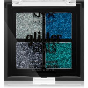 NYX Professional Makeup Glitter Goals highlighter paletta kis csomagolás árnyalat 01 Glacier 4 x 1 g NYX Professional Makeup