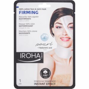 Iroha Firming Pearl pamut maszk arcra és nyakra gyöngy- és hialuron szérummal Iroha