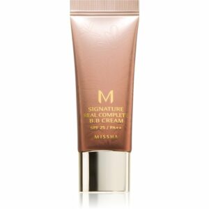 Missha M Signature Real Complete tónusegyesítő BB krém a bőr tökéletlenségeire mini árnyalat No. 21 Light Pink Beige SPF25/PA++ 20 g Missha